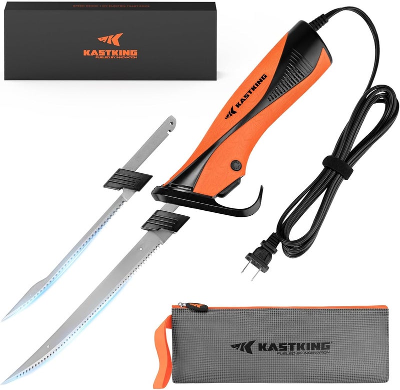 Kastking Speed Demon 110v Electric Fillet Knife, Precision Cut with High Torque Motor, ETL Certified Safety, Balanced Lightweight Handle, 2 Sets of Stainless-steel Blades - Image 1